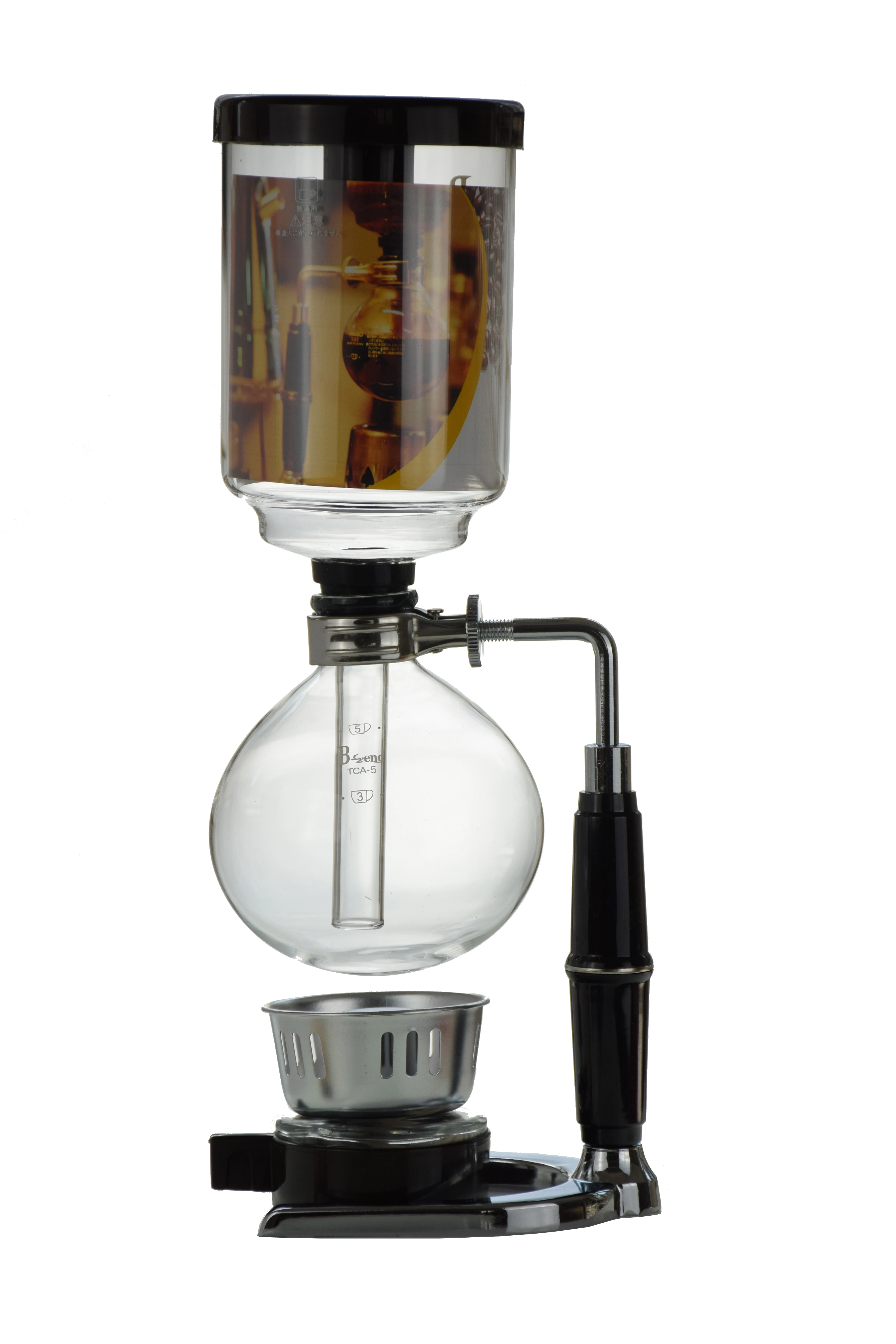 Hot sale 3 Cup Coffee Siphon Tabletop Siphon Coffee Maker silver BT3