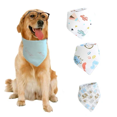 South Korea wholesale 100% cotton dog bandana Floral printed Triangular pet bandana