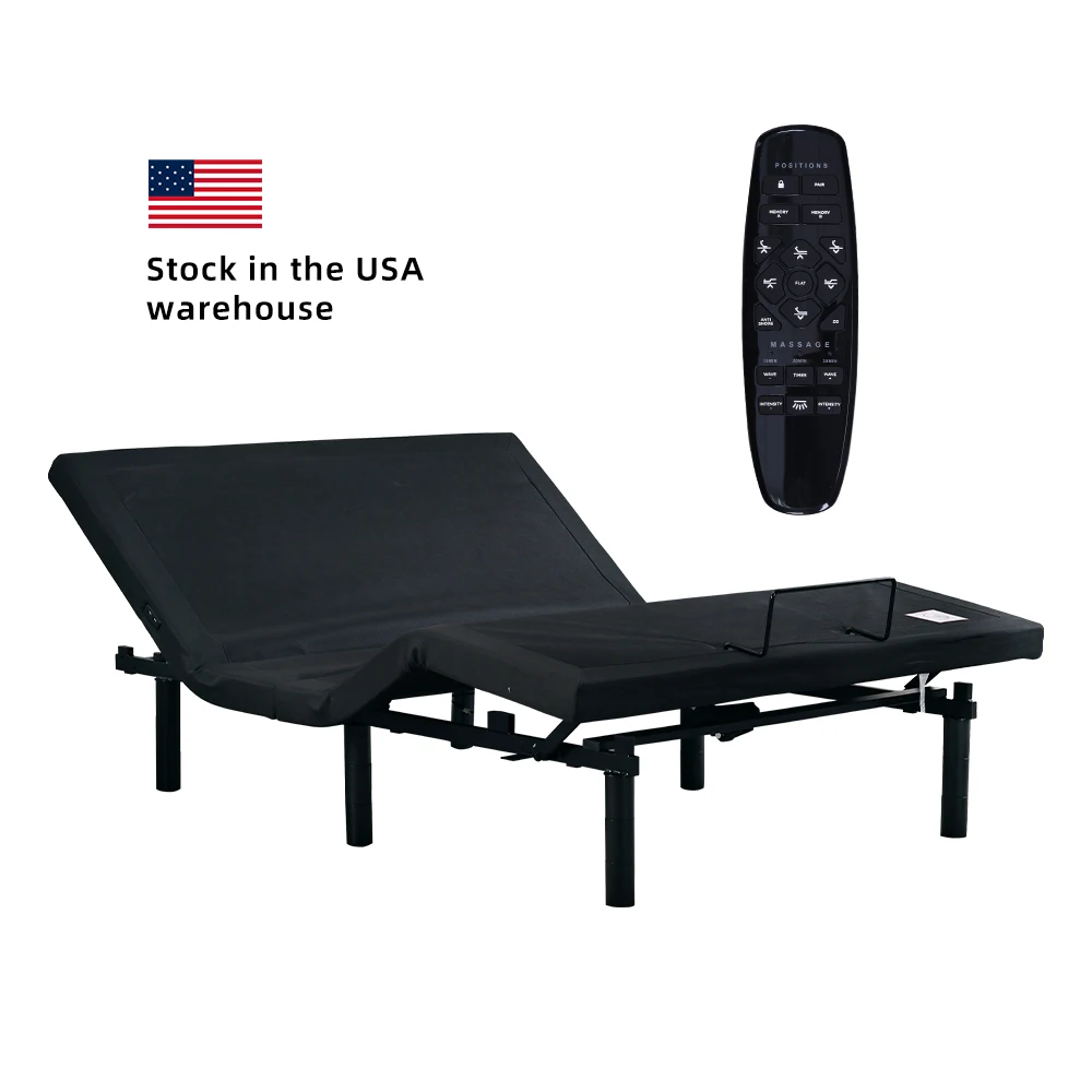 Meisemobel USA Stock Electric Adjustable Bed Frame with Massage Modern Split king