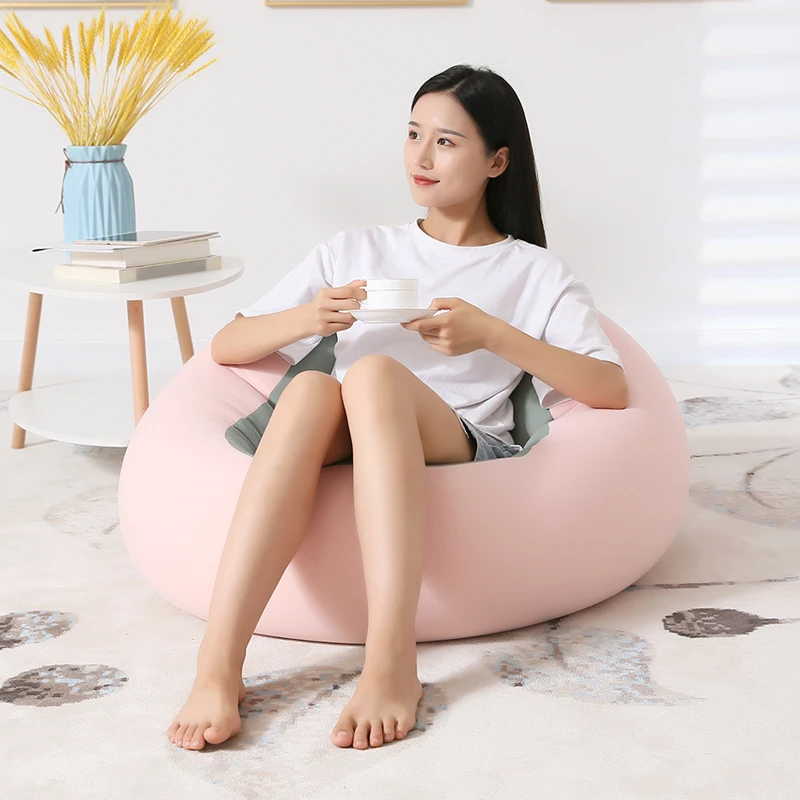 Baseball Shape Soft Lazy Sofa Cozy Single Chair For Women Comfy Lounge Bean Bag Sofa Chair