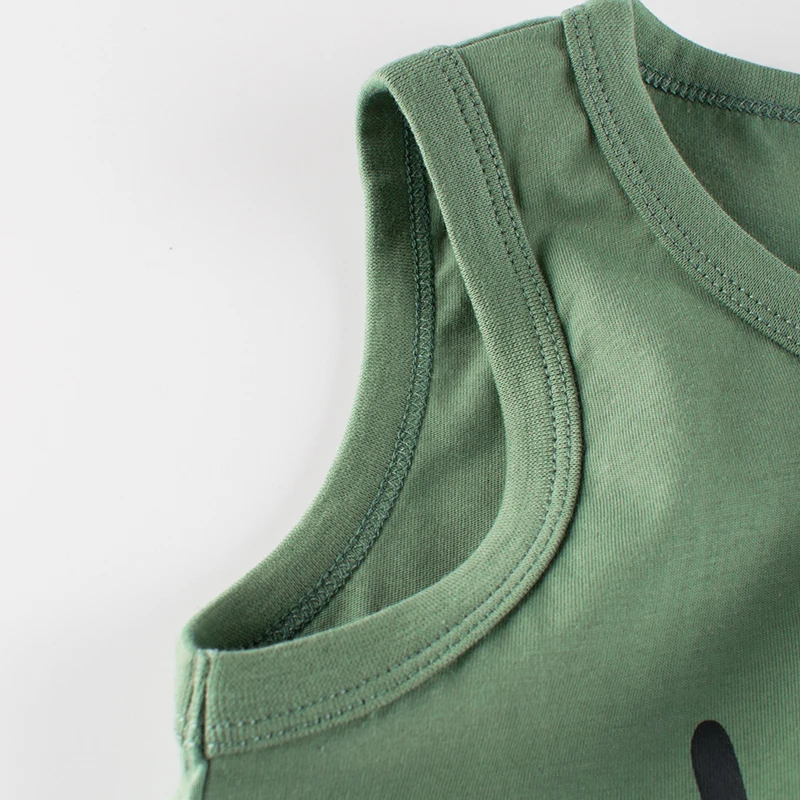 Wholesale 100% Cotton Cartoon Sleeveless T Shirt Boys Tank Tops For Children