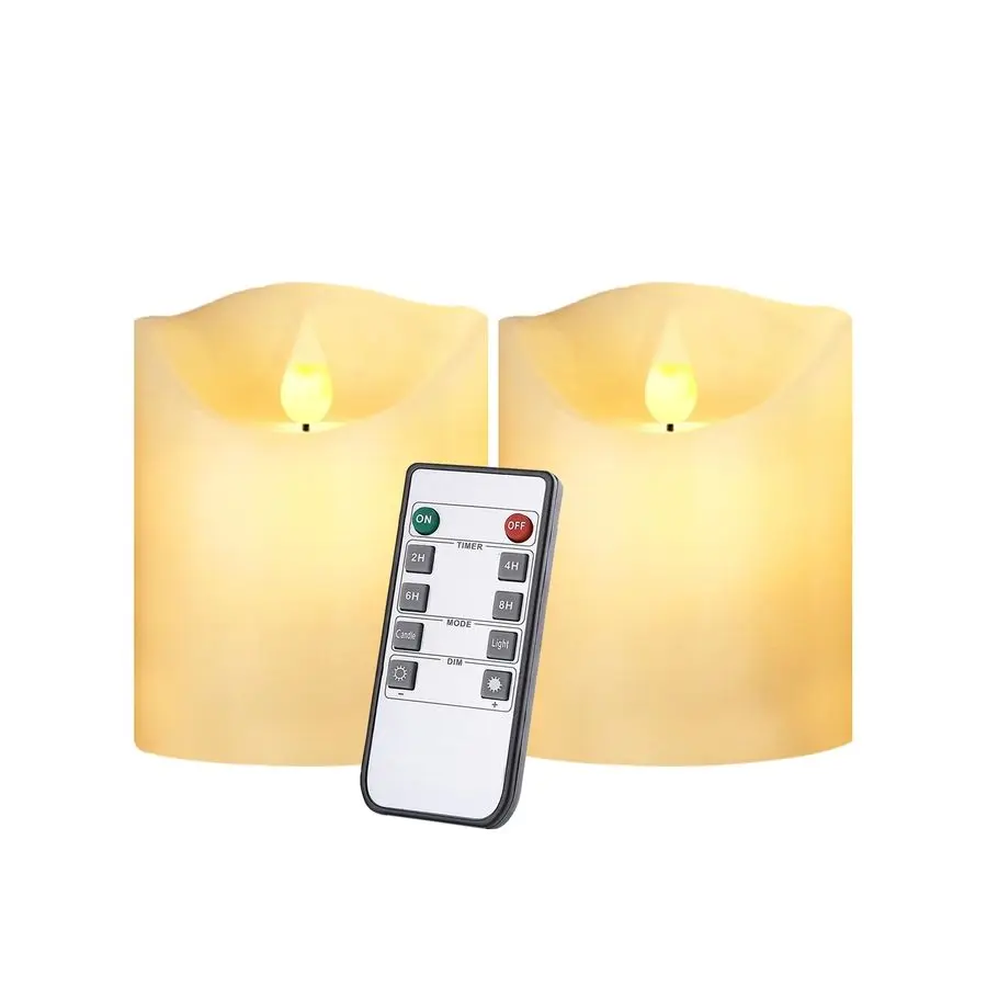 
Cheap Factory Price set of 2 D 3inch H 3inch battery flameless led tea light pillar candles 