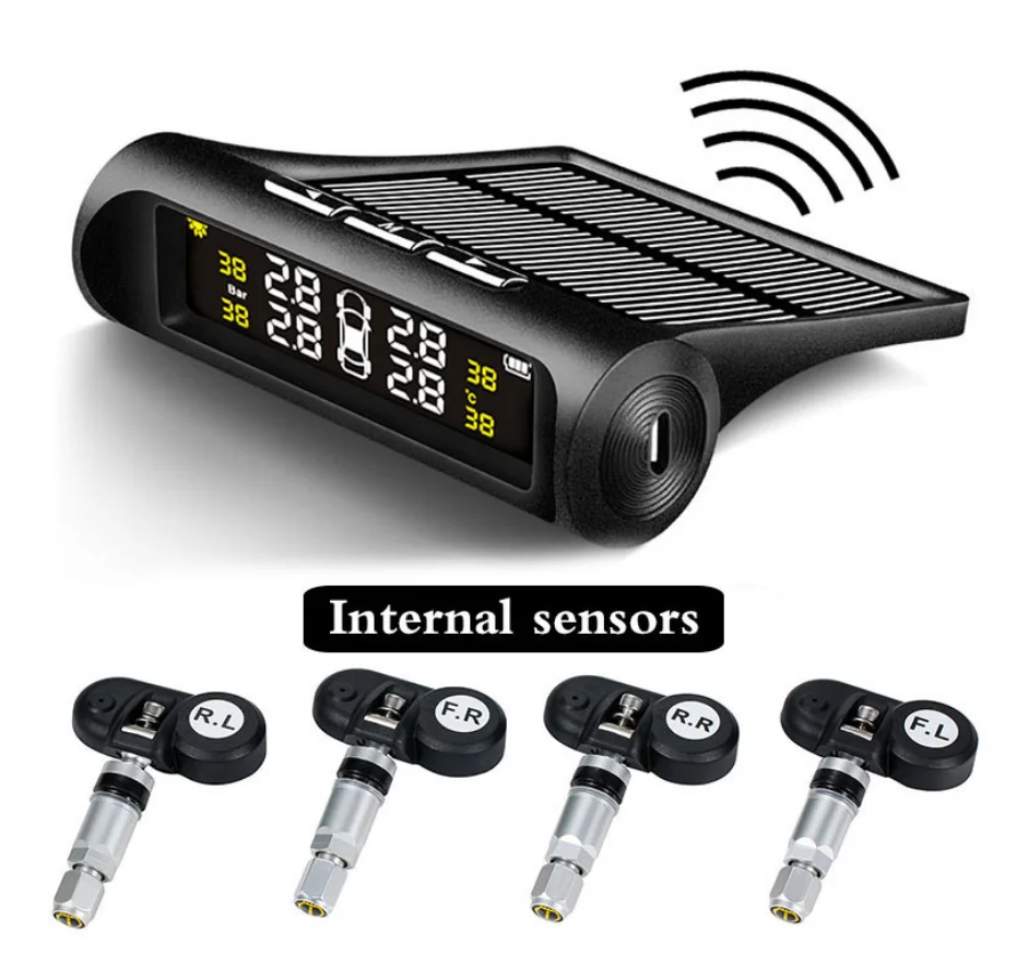  Car Truck Wireless Smart TPMS Solar Power Tire Pressure Monitoring System Sensor