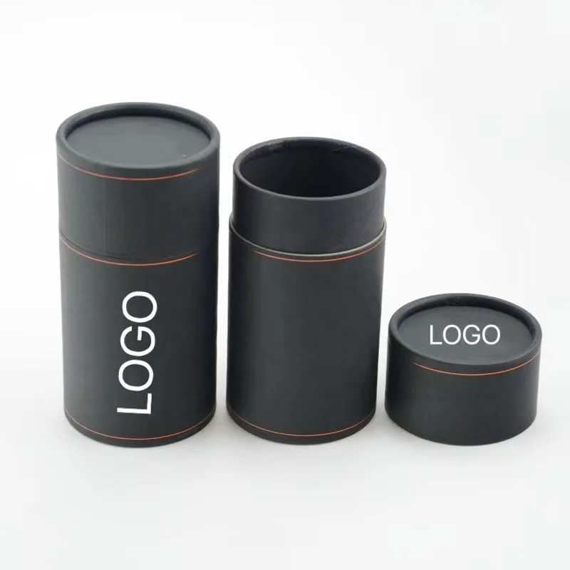Custom Logo Print Rigid Carton Cylinder Tube Round Seal Storage Coffee Tea Eco-frienfly Gift Paper Box With Lid