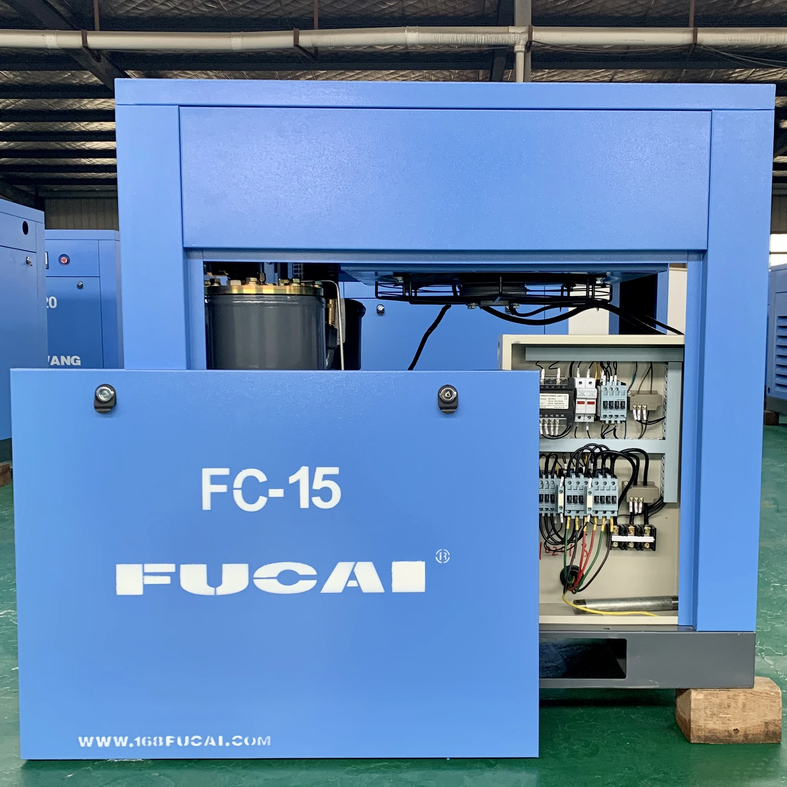 FUCAI CE certified  large displacement industrial compressor & parts  11kw 15hp rotary screw air compressor de ar