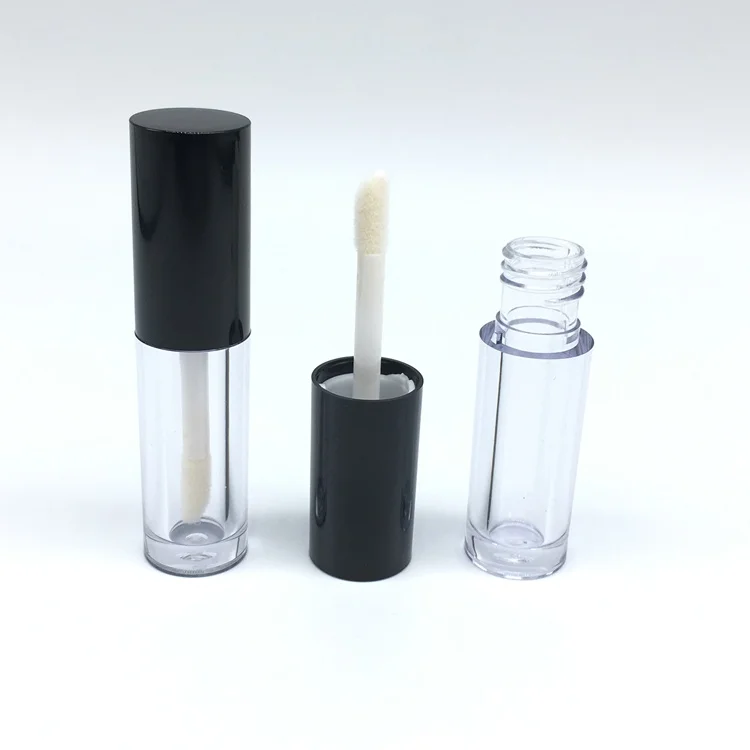 Black Yellow Red Thick Chrome Packaging Bottle Liquid Empty Matte Twist Up Sample Size Lip Gloss Tube Logo