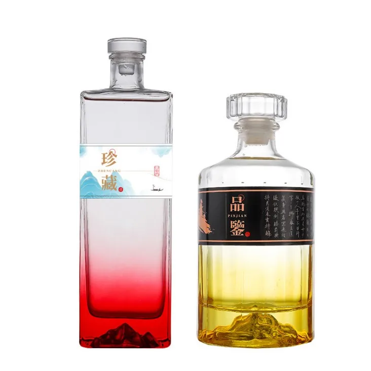 250ml 500ml Glass Wine Bottle Whisky Vodka Brandy Empty Bottle