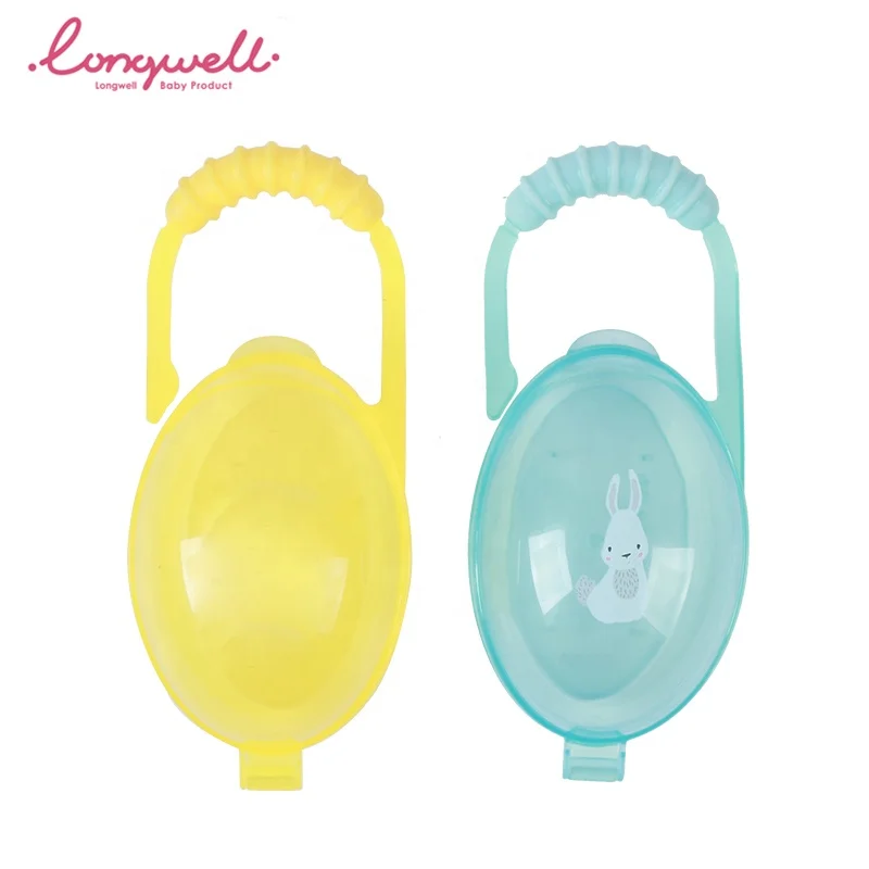 Custom Teether Cases Infant Portable PP Plastic Holder Box BPA Free OEM Wholesale TPE Coated Pacifier Holder Baby Pacifier Case