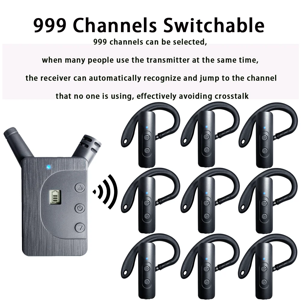 Mini 2.4 GHz whisper Audio  translation device tour guide headset  Ear-hook Receiver Radio System for Hajj and Umrah