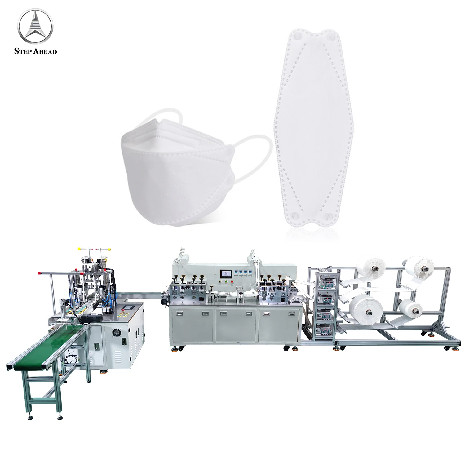 Automatic high produce speed KF94 highqualified rate  4Ply mask machine for Manufacturing Plant in stock
