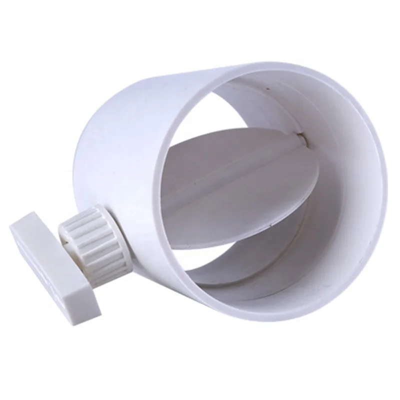 ABS Plastic Pipe Damper Ventilation Manual Air Volume Control Valve White Round Plastic Manual Air Damper