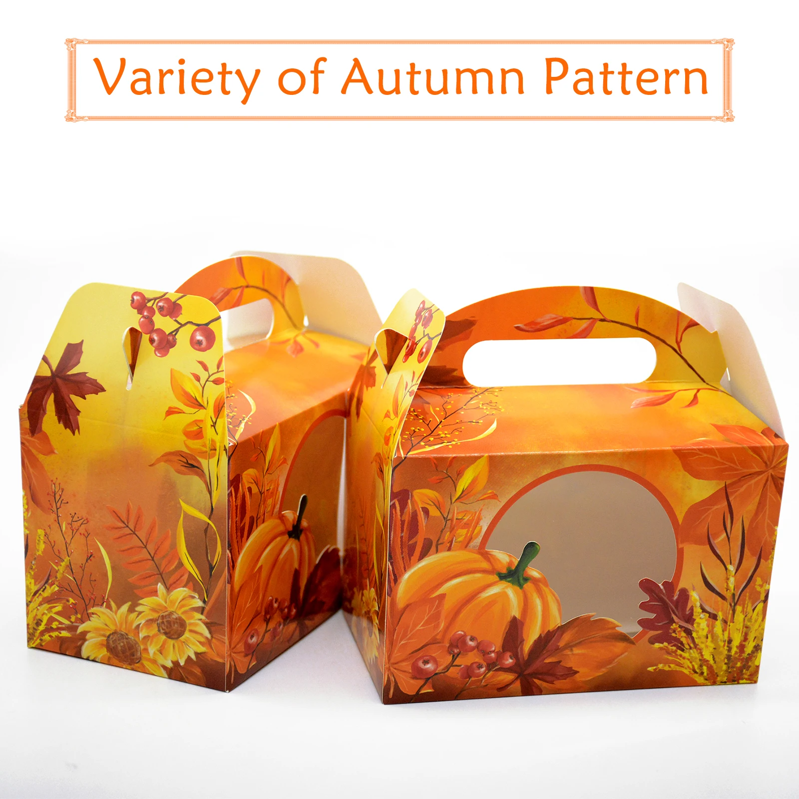 Thanksgiving Theme Maple Leaf Treat Boxes Paper Gift Cake Goodies Box For Party Favor Supplies