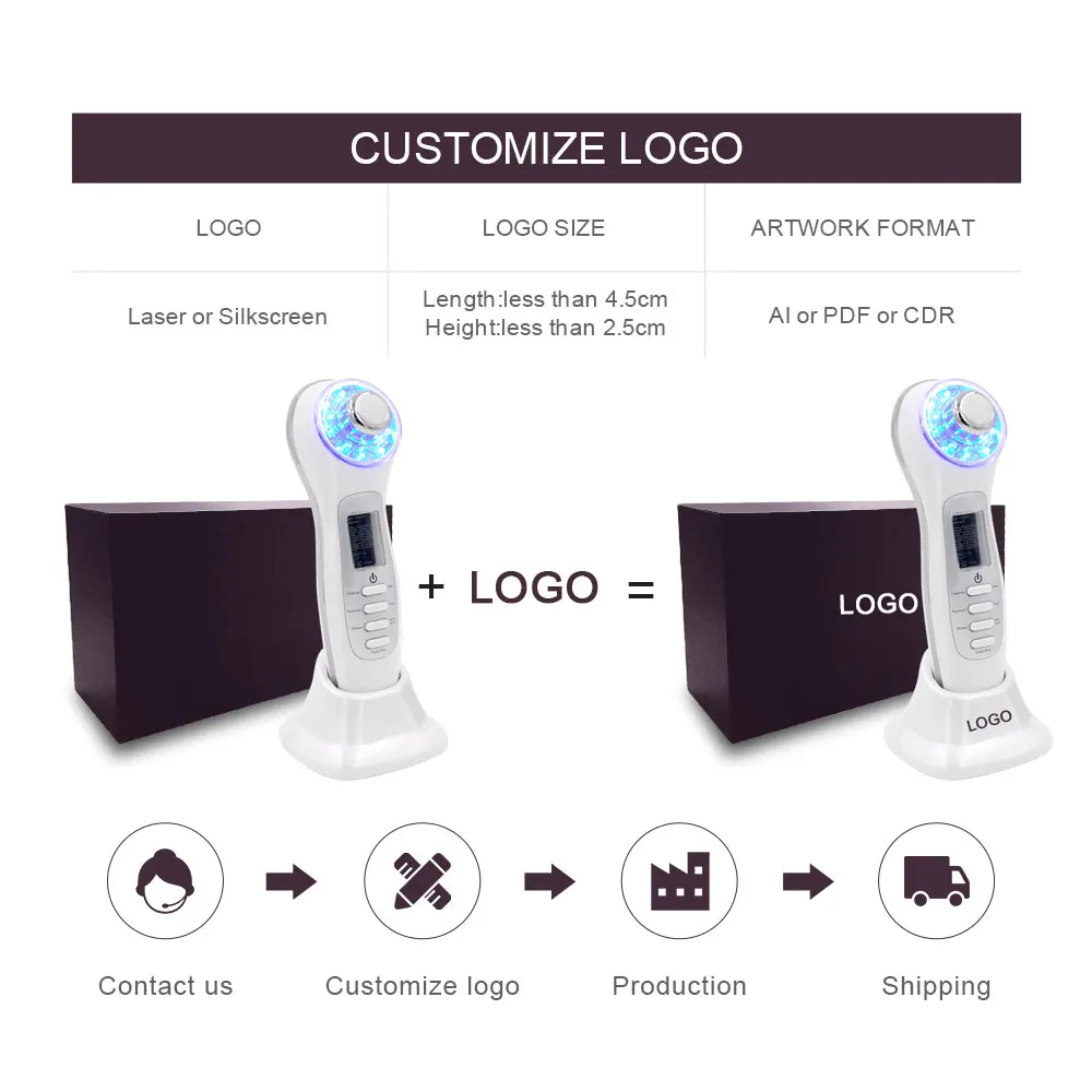 LED face massager skin tightening device ultrasonic cleaning beauty instrument device