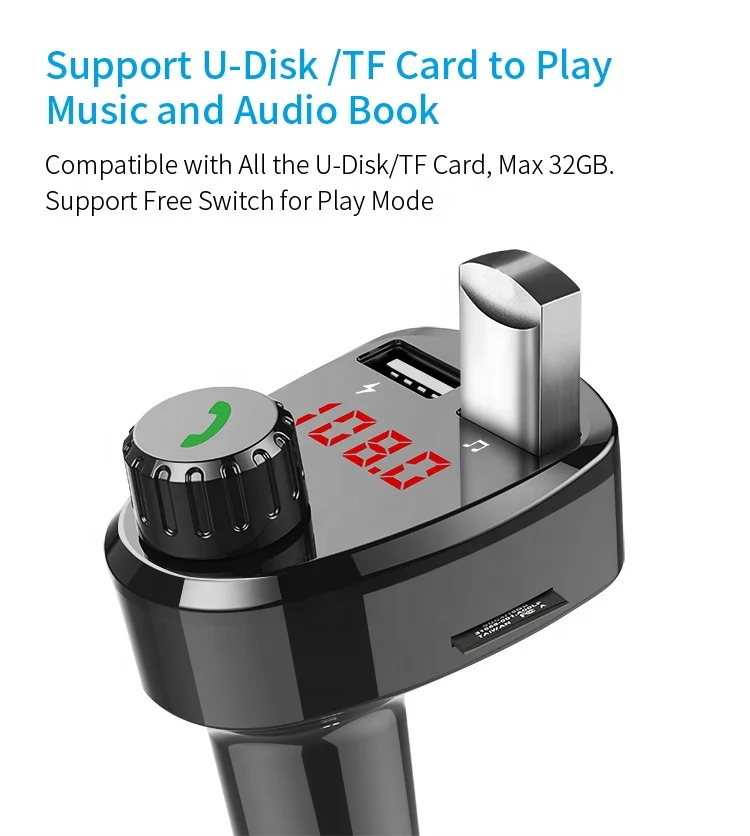 BT 5.4 3.1A Dual USB Fast Charger Hands Free Car MP3 Player Audio wireless Bluetooth FM Transmitter fm modulator For car