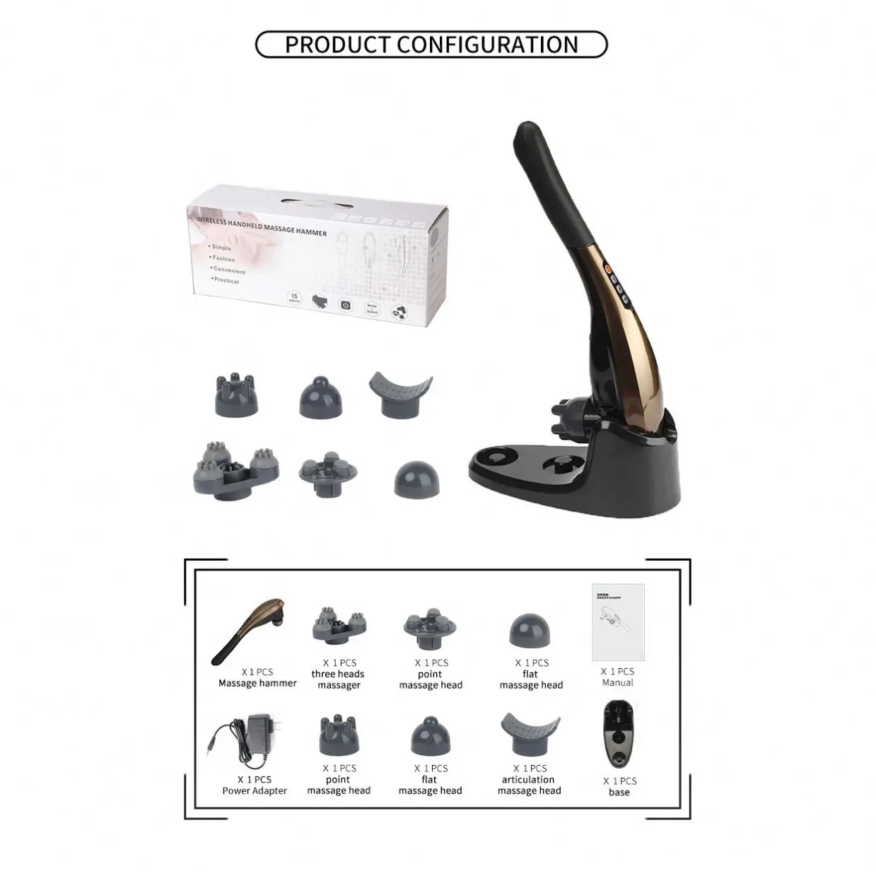 NEW Design Handheld Hammer Massager Body Massage Vibrators Massageador