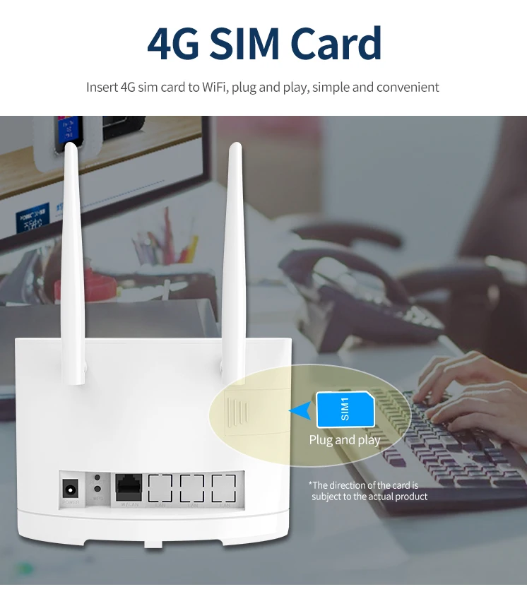 OEM/ODM 4G Wifi Router LTE CAT4 3G/4G Sim Card Slot 300Mbps Dual-band 300Mbps outdoor wireless router IPV6 VPN WAN LAN antennas