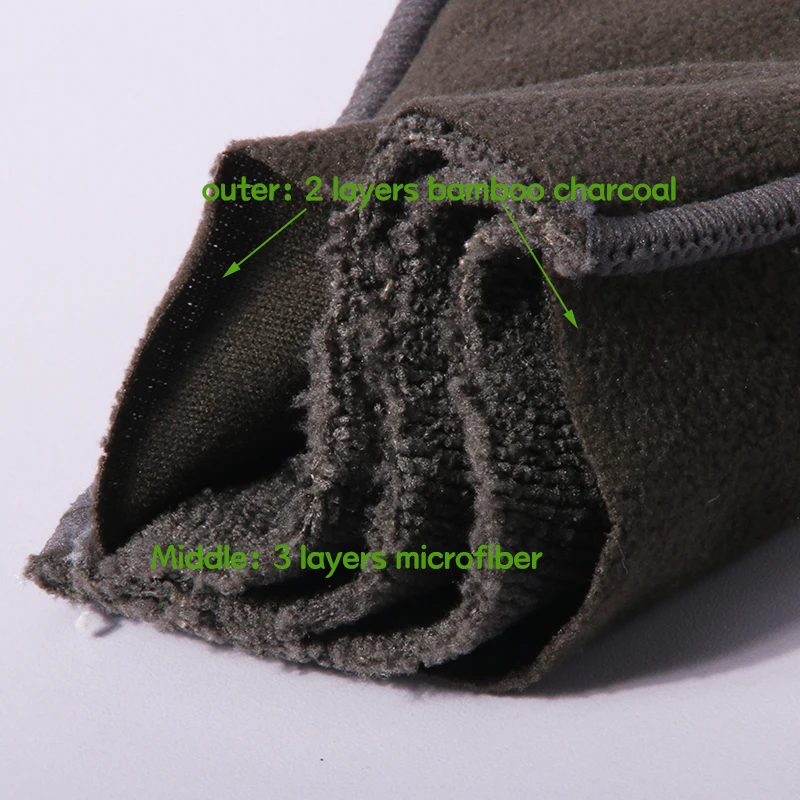 Babyshow 5 layers charcoal bamboo inserts ready to ship reusable diaper inserts for night time
