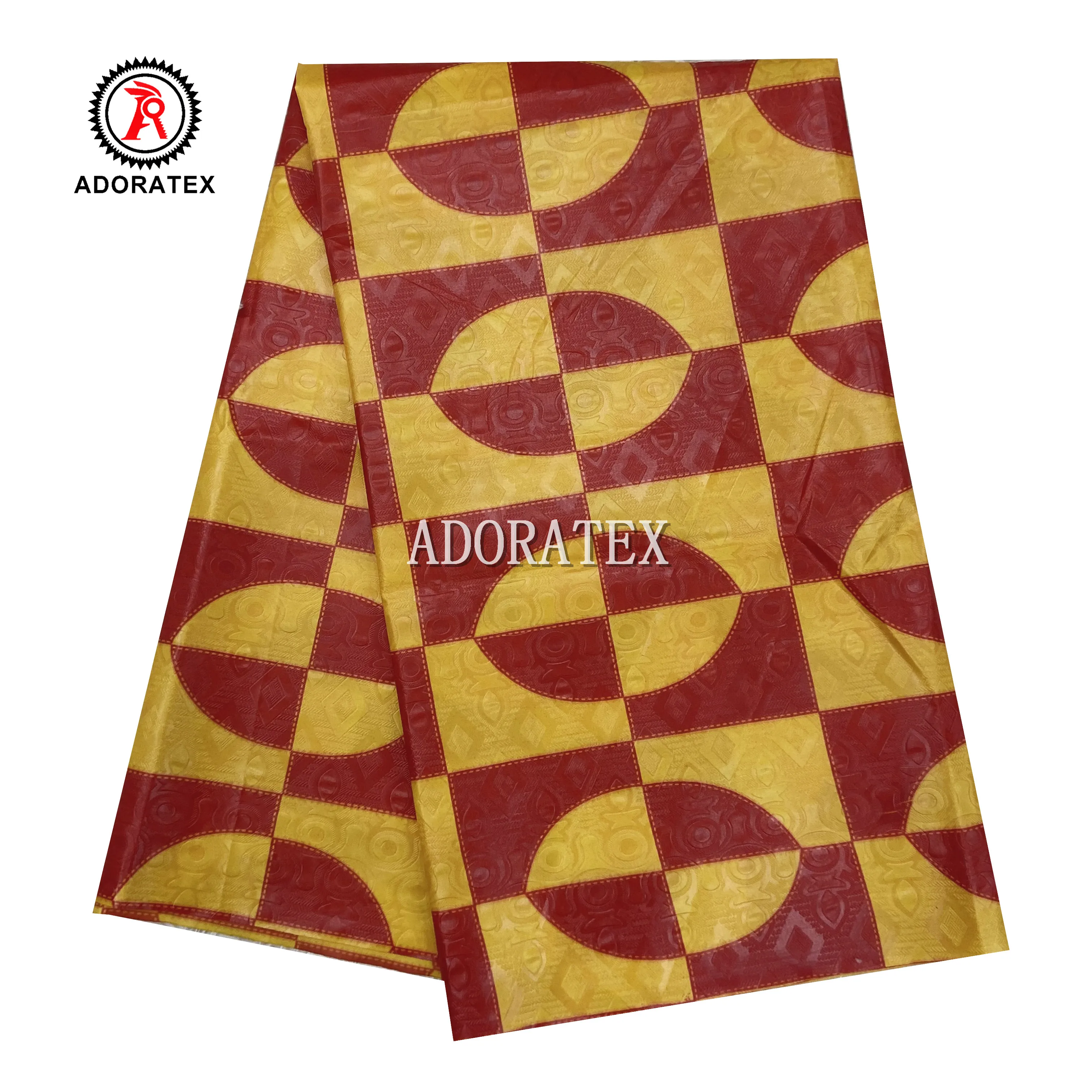 ADORATEX African new 3D emboss bazin design wax fabric to west african