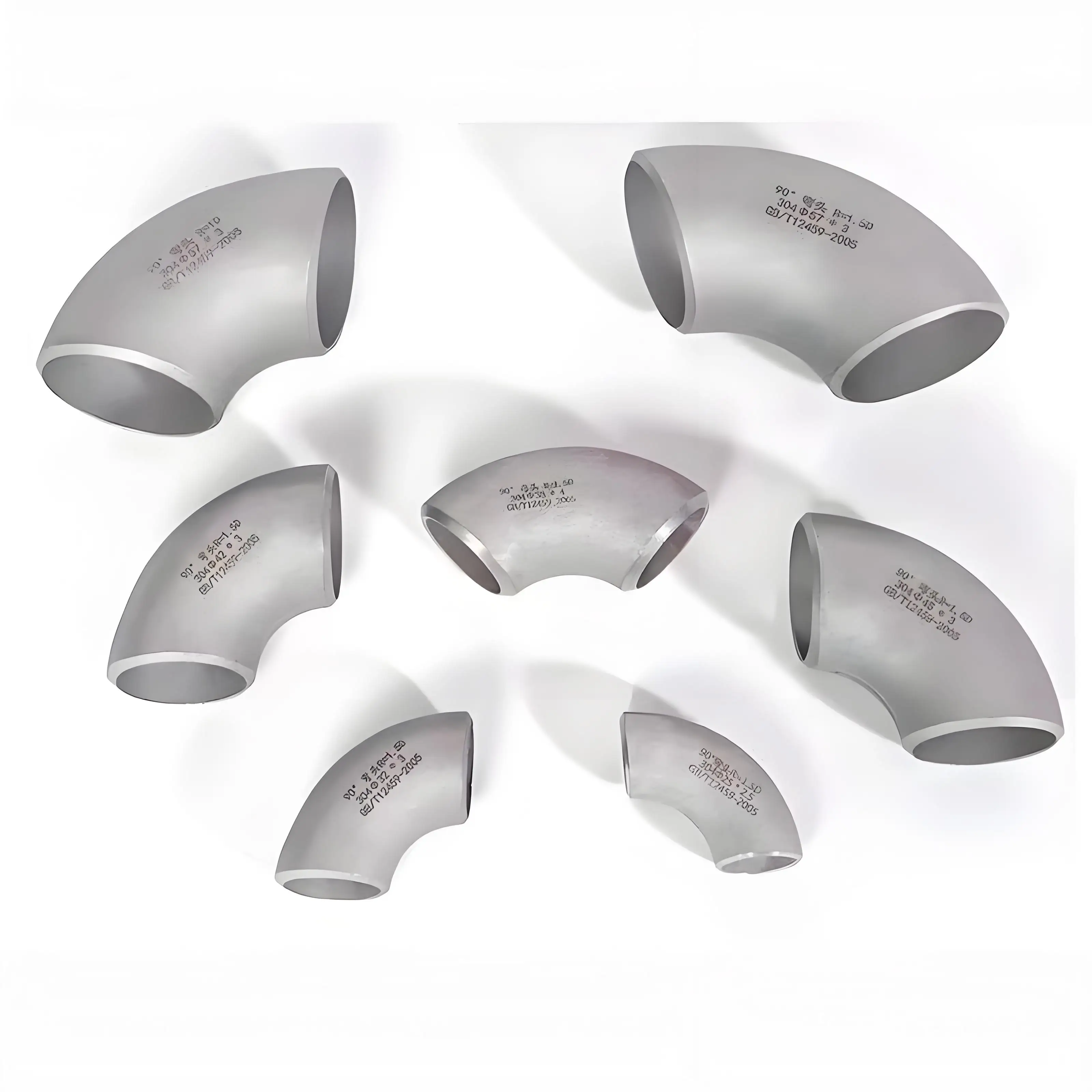 1 2 4 Inch 304 Stainless Steel 15 30 45 60 90 135 180 Degree Industrial Welding Elbow Pipe Fitting