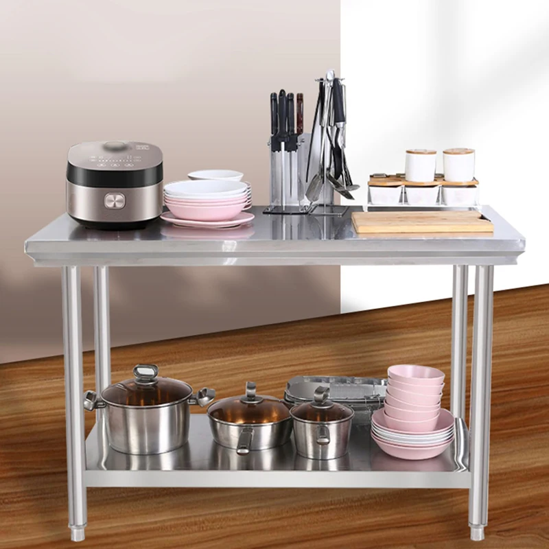 Customizable stainless steel workbench hotel kitchen operation table two-layer three-layer cutting vegetable table