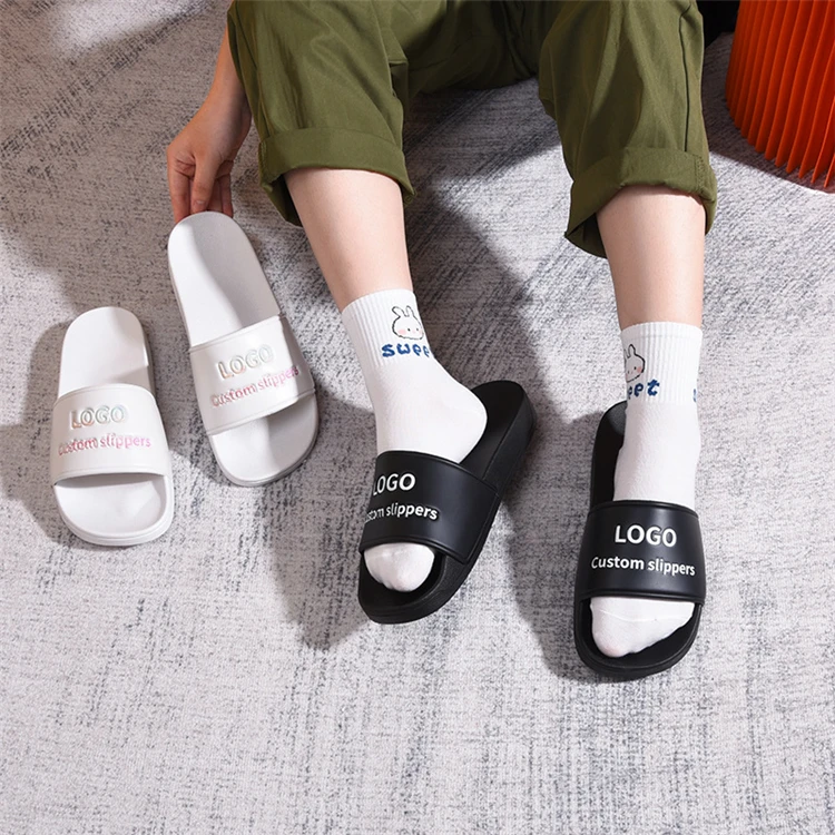 High Quality Designer Slides Custom Logo Slippers PVC Printed Logo Men Sandals