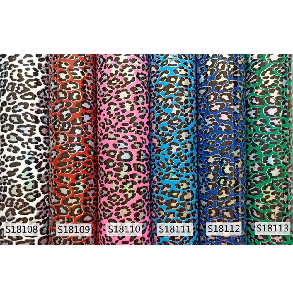 Factory Cost PU Heat Transfer China Vinyl Leopard Pattern Stretch Textile Paper