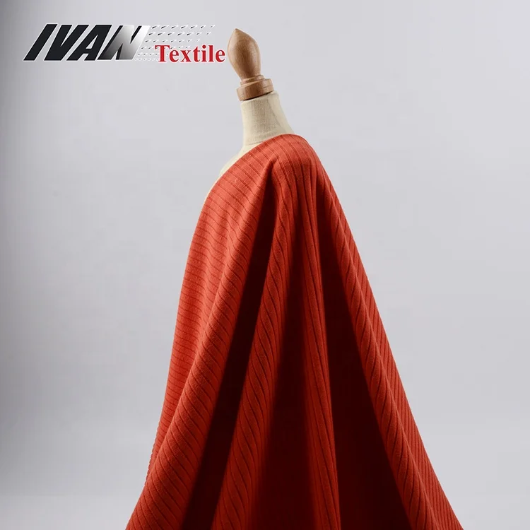 High stretch 32S 7x3 CVC spandex polyester cotton rib knit jersey fabric for garment