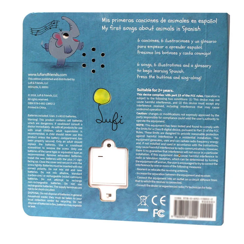 Customized baby sound book for children