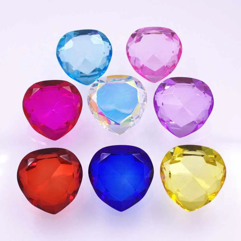 Hot sale clear color glass large Crystal heart diamond shaped paperweight
