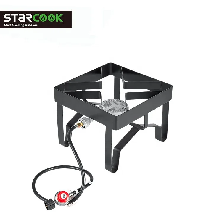 
Outdoor Camp Stove High Pressure Propane Gas Cooker Portable Cast Iron Patio Cooking Burner 