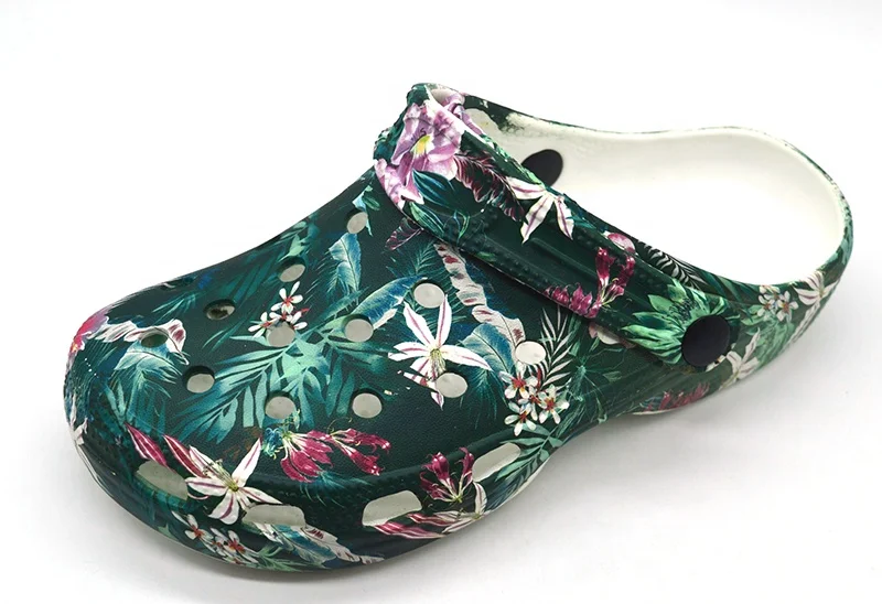 
latest design flower print eva garden clogs for woman 