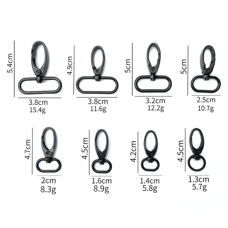 Factory Wholesale Black Plating Metal Rotating Snap Hook High Quality Carabiner Swivel Snap Hook For Bag