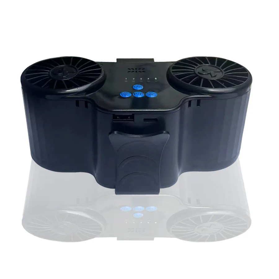 2024 Innovation Trend Multi functional Portable Waist Clip Fan Power Bank Rechargeable mini Fan With Bluetooth Speaker