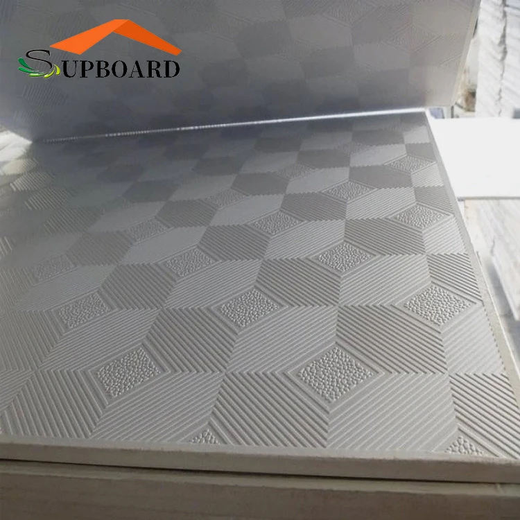 Factory Price Aluminum Foil Back Vinyl Face Pvc Laminated Gypsum Ceiling Tile