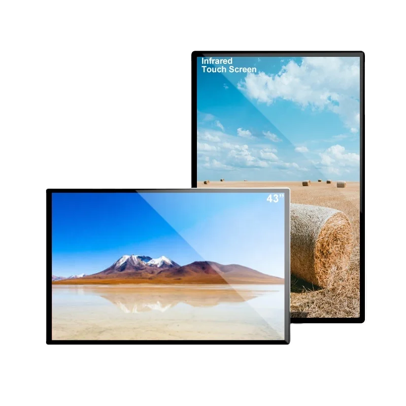 43 inch Indoor Wall Mounted Advertising Players Full HD WIFI Android LCD Screen Digital Advertising Display