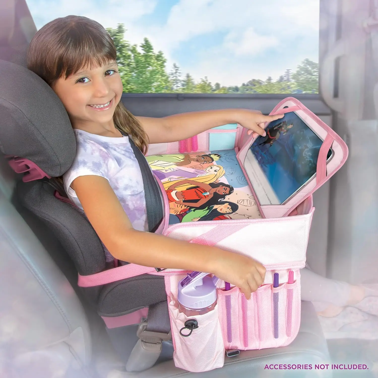 Multi-functional Toddler Car Seat Lap Tray Road Trip Essentials Activity Table Kids Travel Car Seat Table Tray