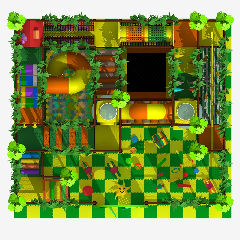 90 square meters of high quality jungle theme kids indoor playground equipment