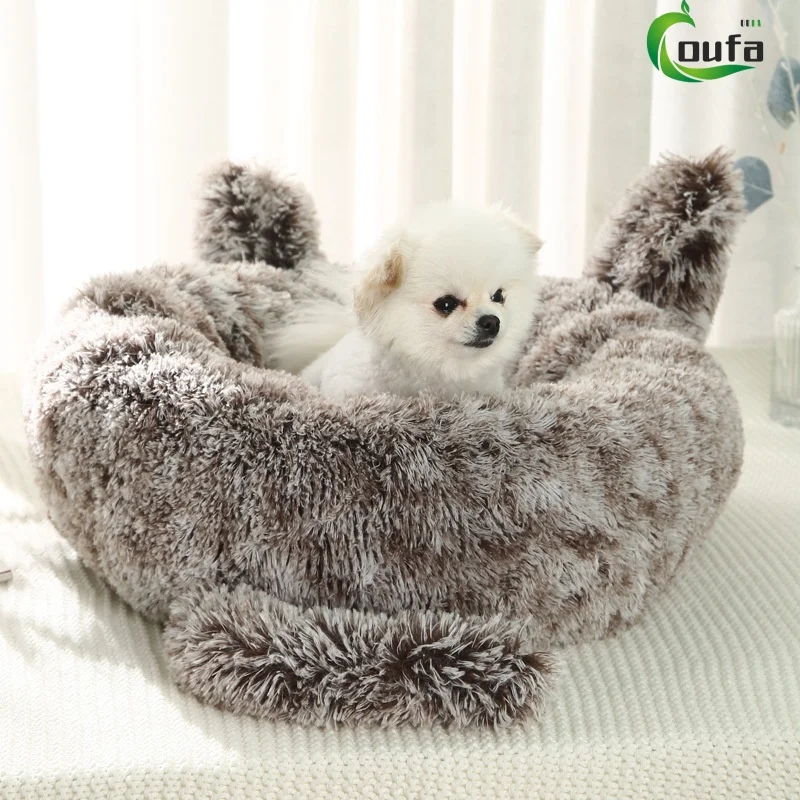 OUFA Factory Manufacture High Quality Rabbit Ears Heating Soft Winter Pet Dog Cat Bed Sofa For Indoor
