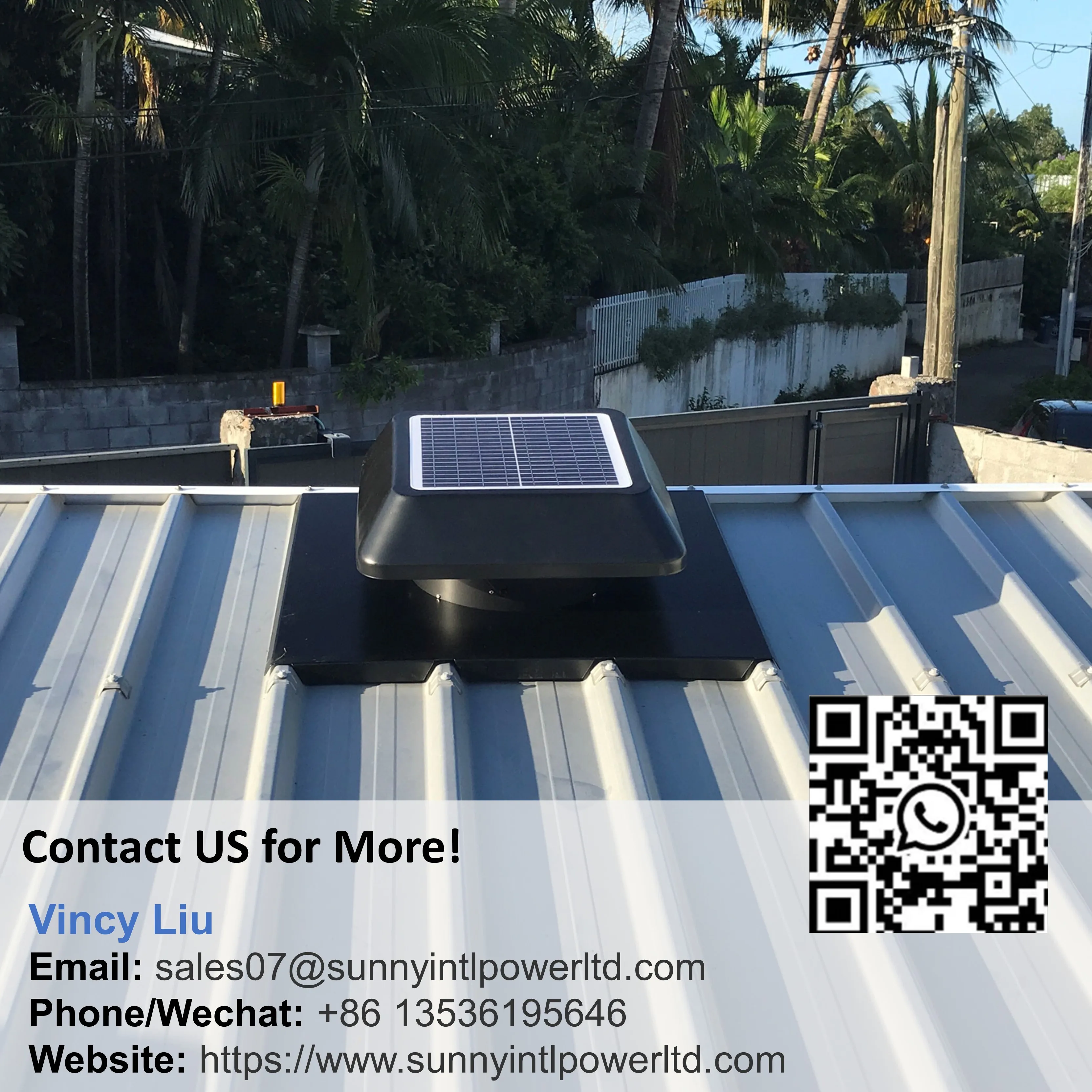 Wholesale 50W Smart Solar Powered Attic Roof Heat Exhaust Air Fan Extractor with Solar Panel Greenhouse Poultry Farm Ventilating