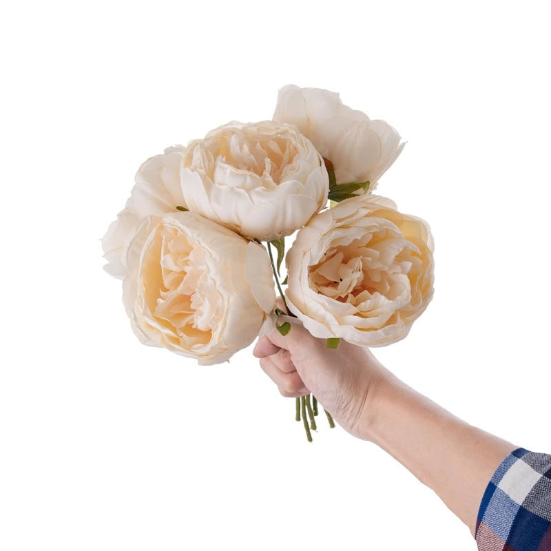 PJ1028 Премиум искусственная ткань Пион Роза спрей с одной цветочной головкой для домашнего свадебного украшения свадебной арки