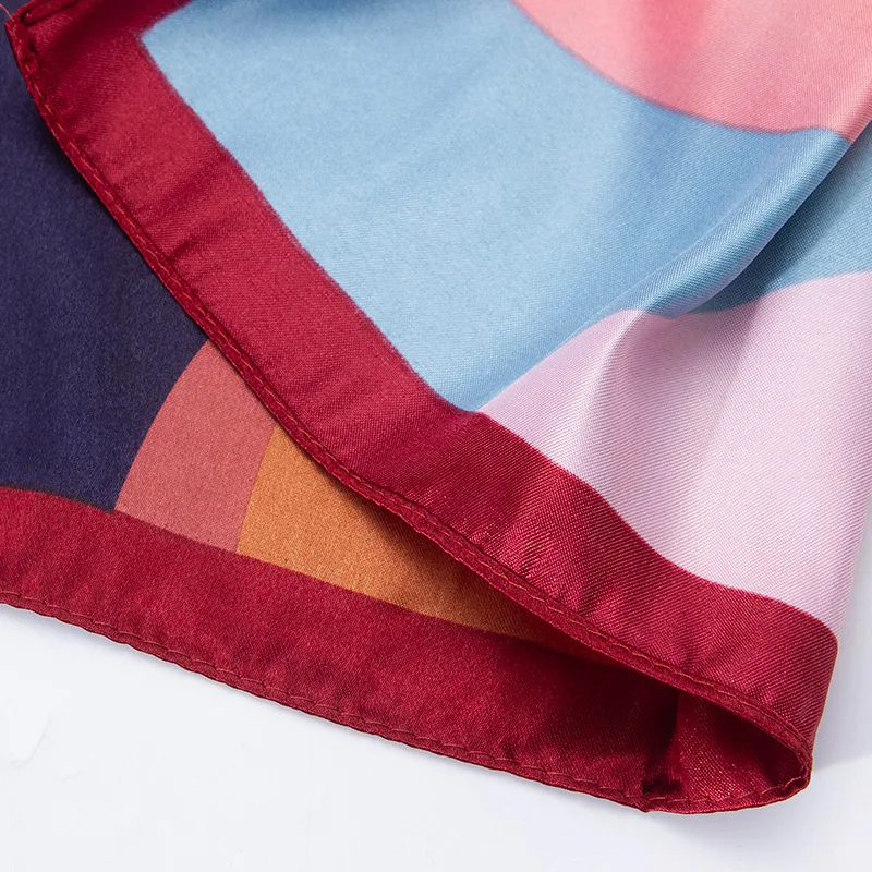 Spring 2022 new satin 90*90 square women silk printed scarf with scarf shawl wholesale