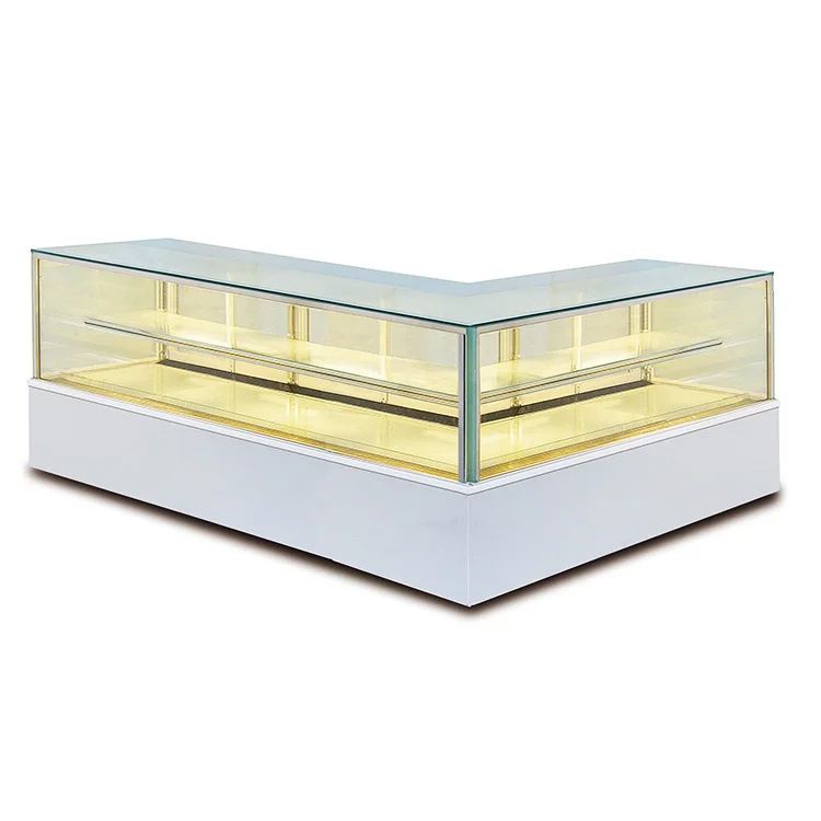 square glass cake display fridge showcase stand up upright refrigerator