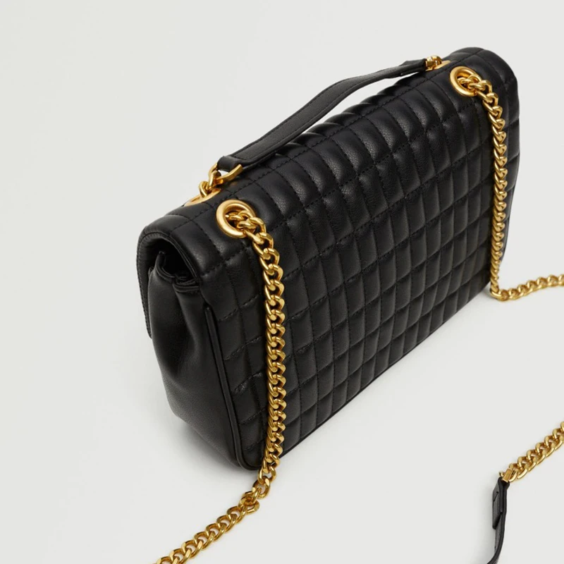 Single Golden Chain Shoulder Square Ladies Designer Small Crossbody Women Bag