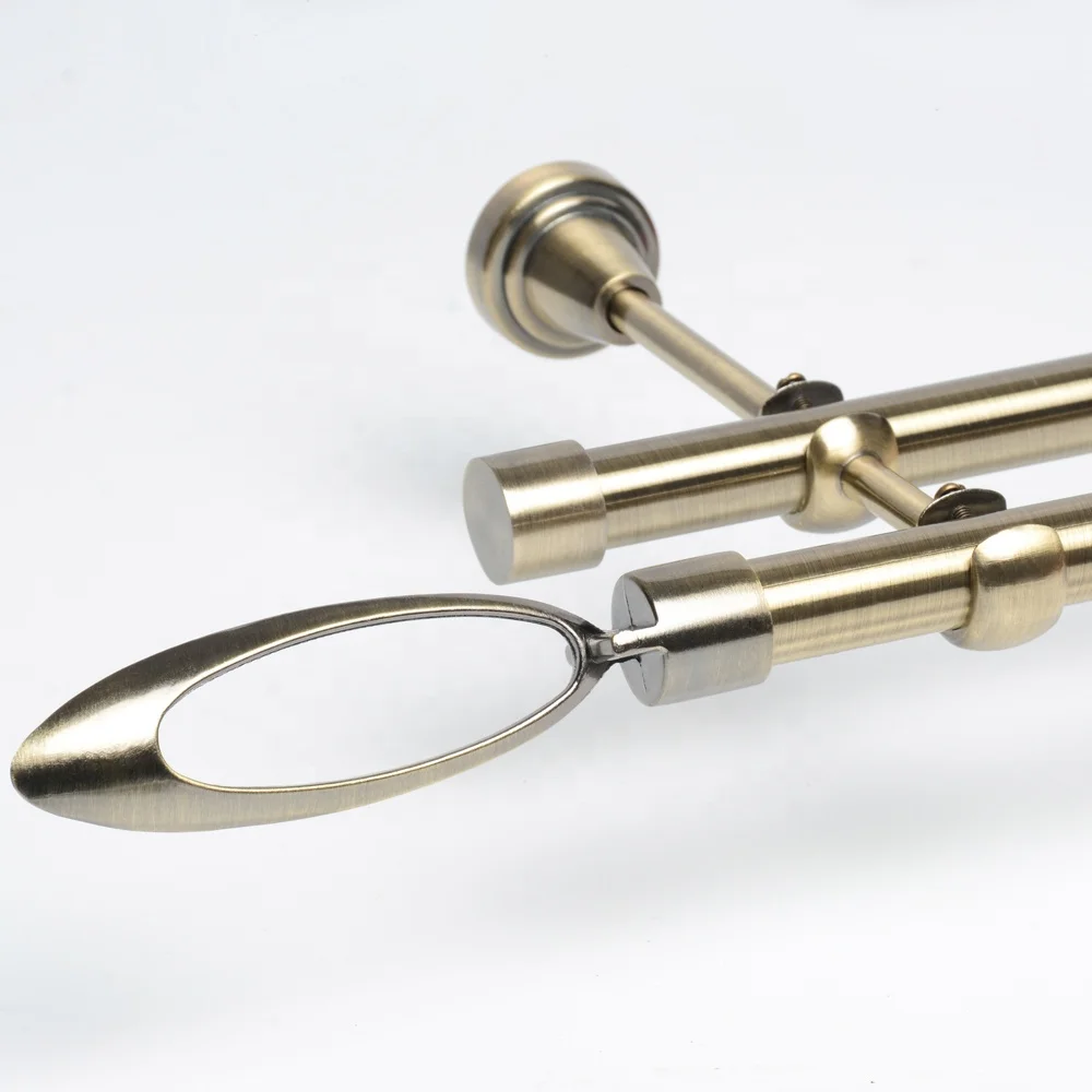 Stardeco latest design curtain rod luxury good quality Oval Curtain Rod Accessories Iron Metal Pole Sets Wholesale Made