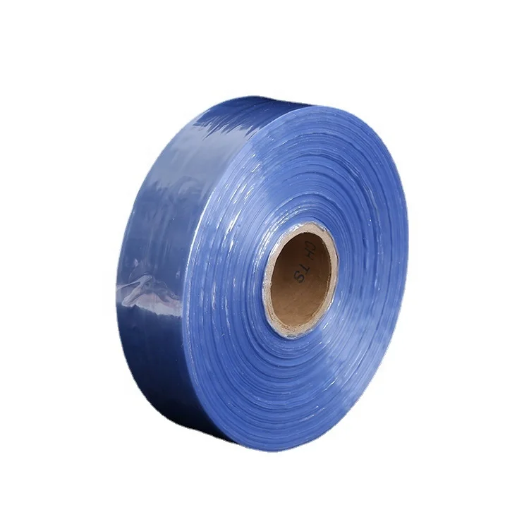 40Micron Light Blue PVC Heat Shrink Tube Film Plastic Roll Transparent Heat Shrink Sleeve Film for Packing