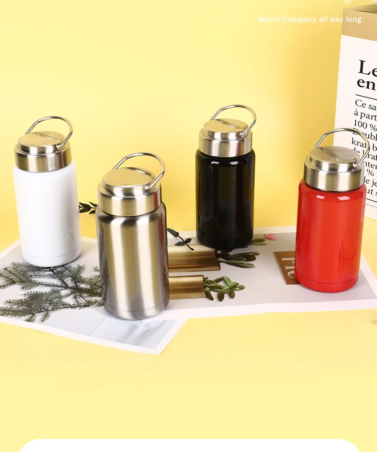 350ml Double-layer vacuum insulation cup Japanese simple 304 stainless steel water cup Vacuum Thermos Travel Mug