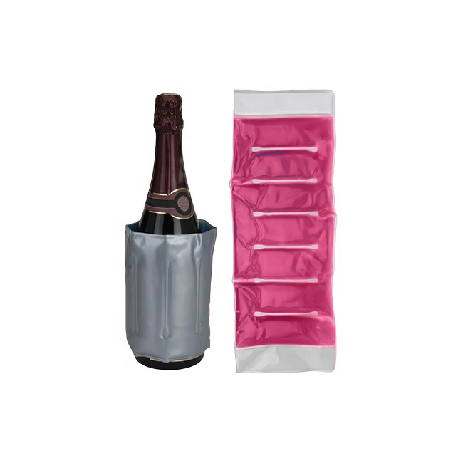 Wine Cooler Bag Ice Cooling Pack Champagne Ice Pack Pink Gel Customized Bottle Cooler Sleeve Picnic Cooler Bag