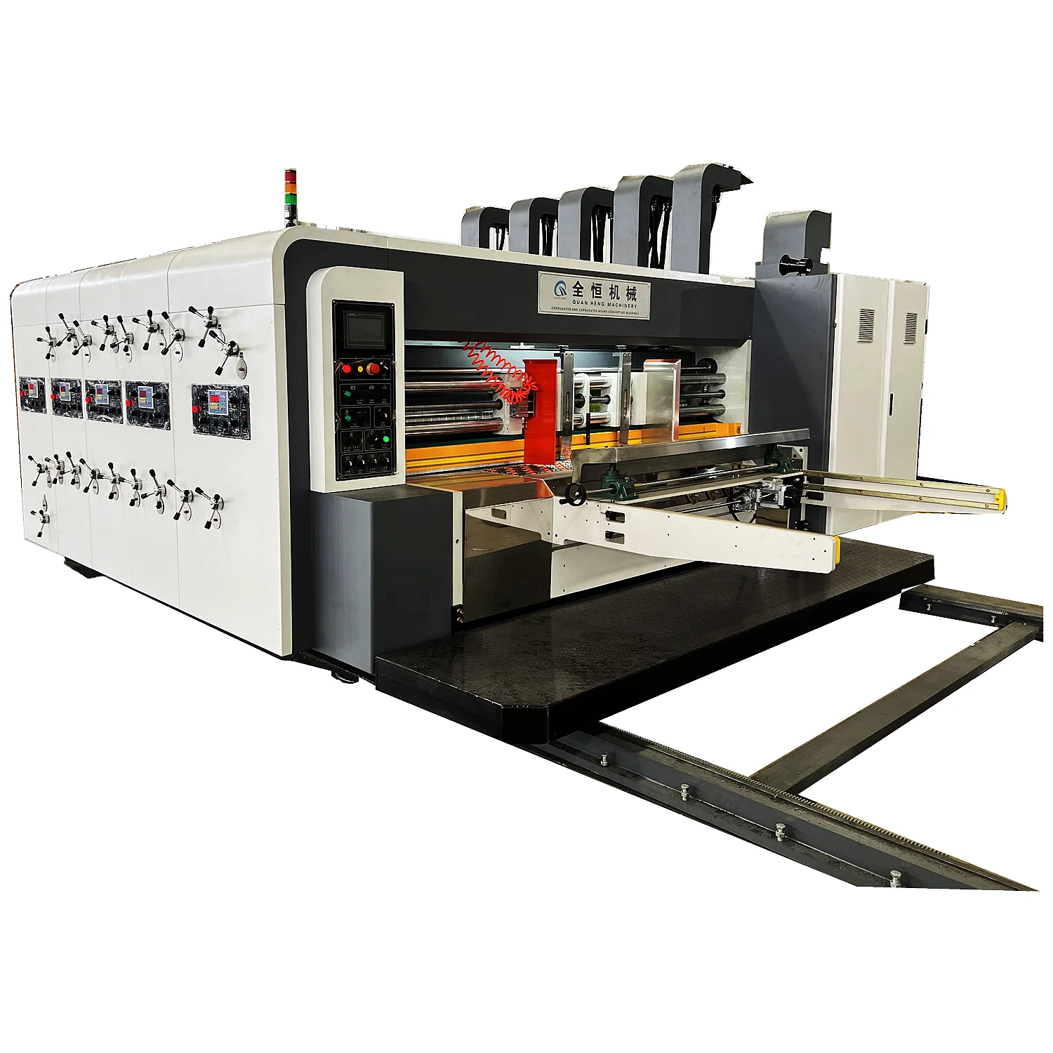 automatic middle speed carton box flexo printing slotting rotary die cutting packing machine