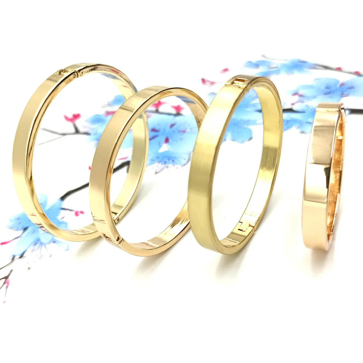 Metal hinged ring craft photo album split hoop book binder ring Metal Loose Leaf Snap Rings Gold