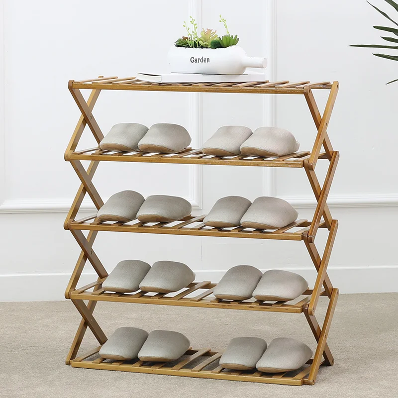 SITU Multi-Tier Folding Bamboo Shoe Rack Multi-functional Plant Stand Plant Flower Display Rack Free Standing Shoe Shelf Storage